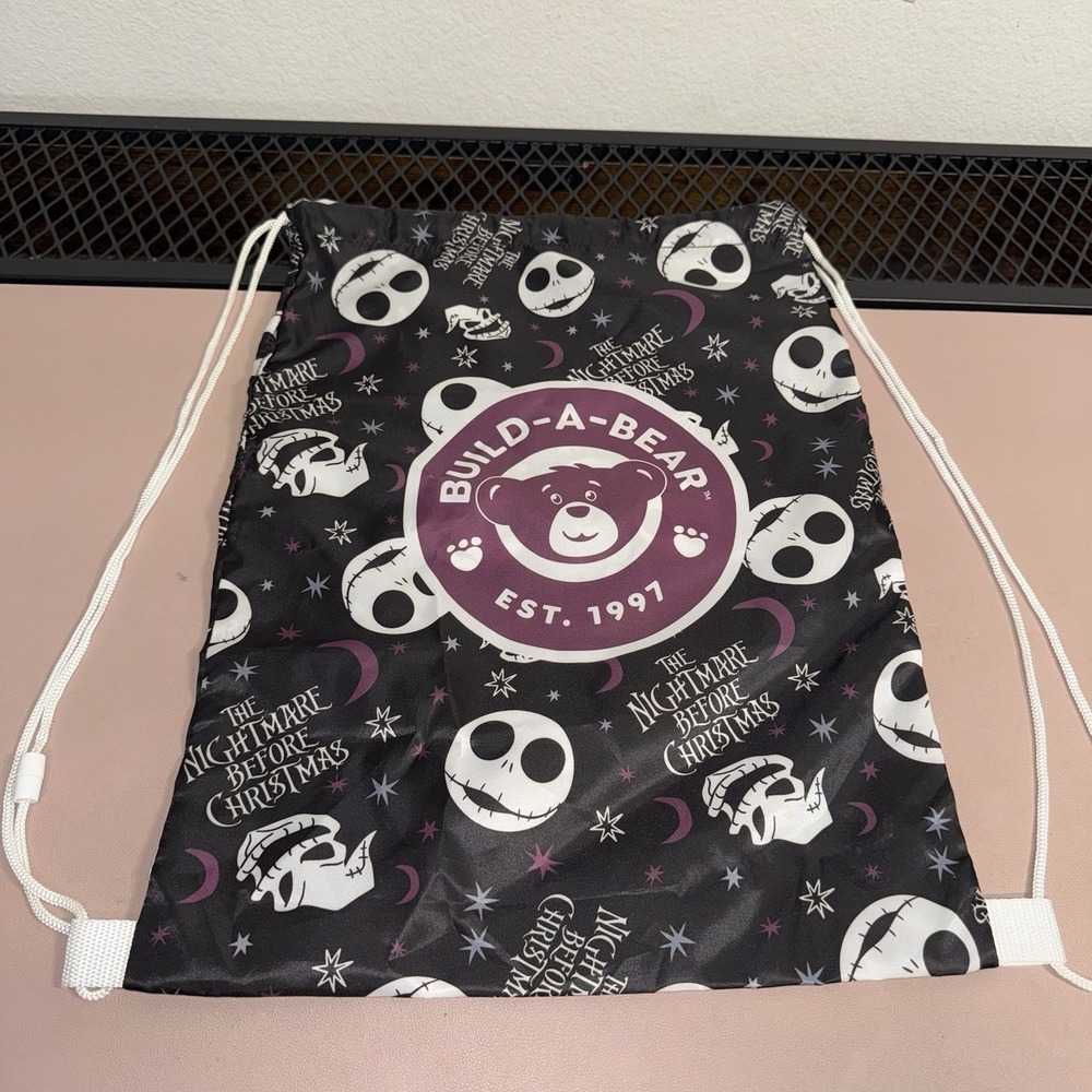 Build-A-Bear Nightmare Before Christmas Drawstring Backpack Jack Skellington Bag